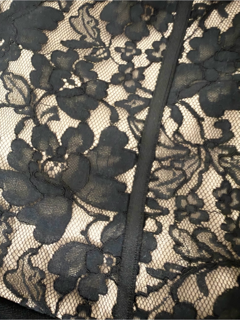 SHEIN Black Lace Corset Strapless Midi Dress w/ Front Slit - Picture 5 of 6